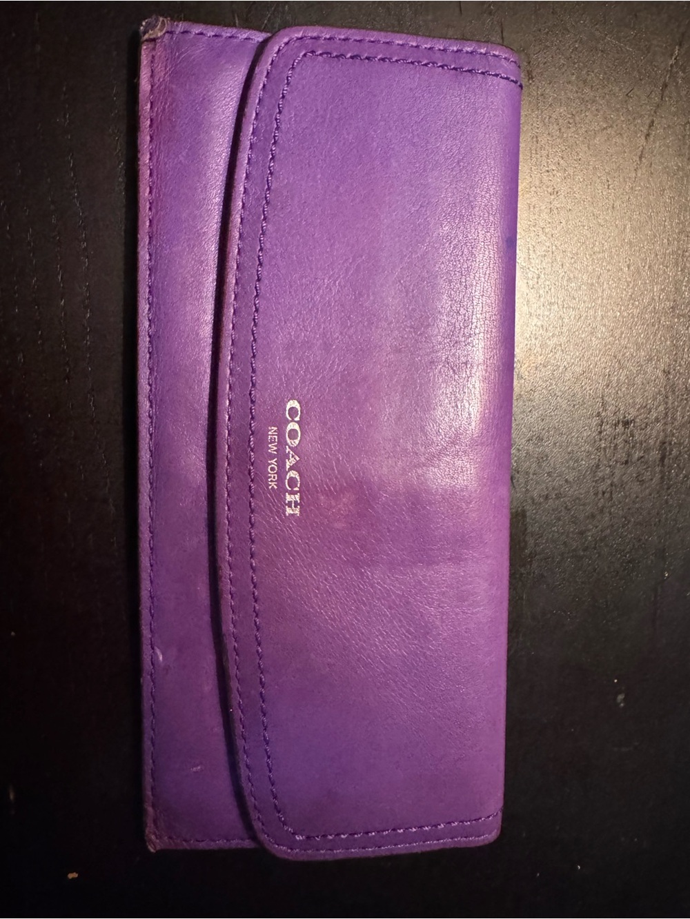 Coach Purple Leather Fold Wallet
